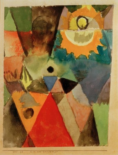 With the Gas Lamp (Still Life with the Gas Lamp) by Paul Klee